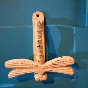 White Distressed Dragonfly Wall Hook - Decorative Home Wall Decor